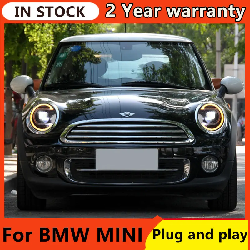 المصابيح الأمامية LED لسيارات BMW MINI رئيس ضوء 2007-2013 mini R55 R56 ترقية LED ديناميكية بدوره إشارة مجموعة مصابيح أمامية #4