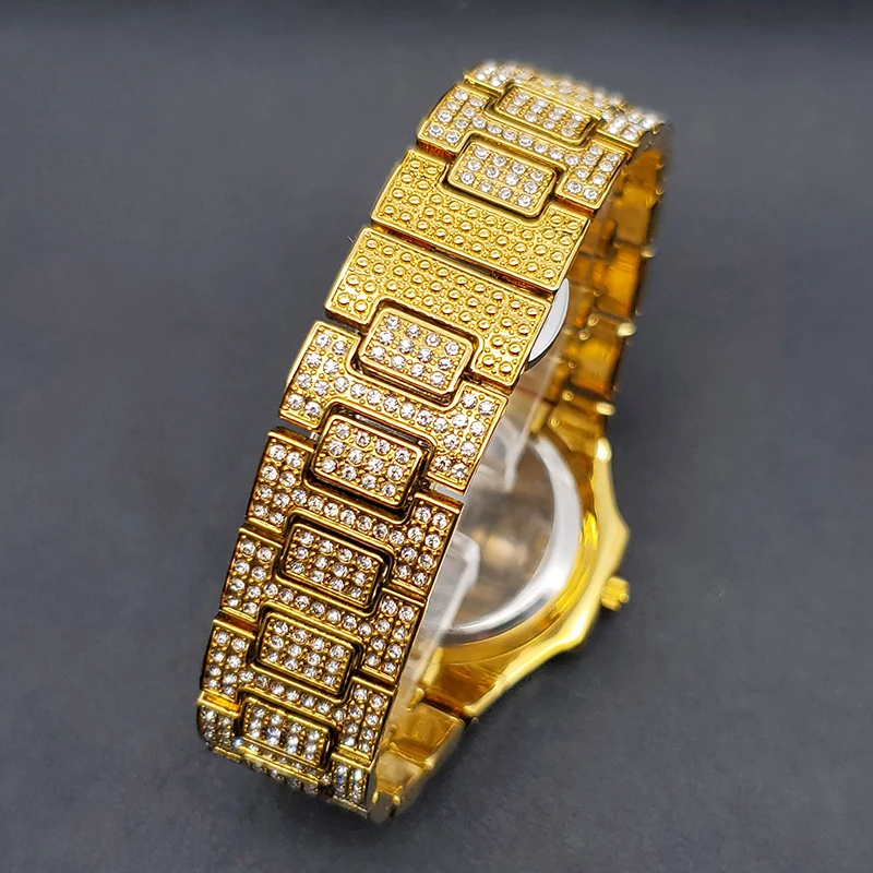 MISSFOX-Reloj de estilo clásico dorado para hombre, cronógrafo cuadrado Simple, ultrafino, elegante, con banda de diamantes, regalo de joyería, envío directo