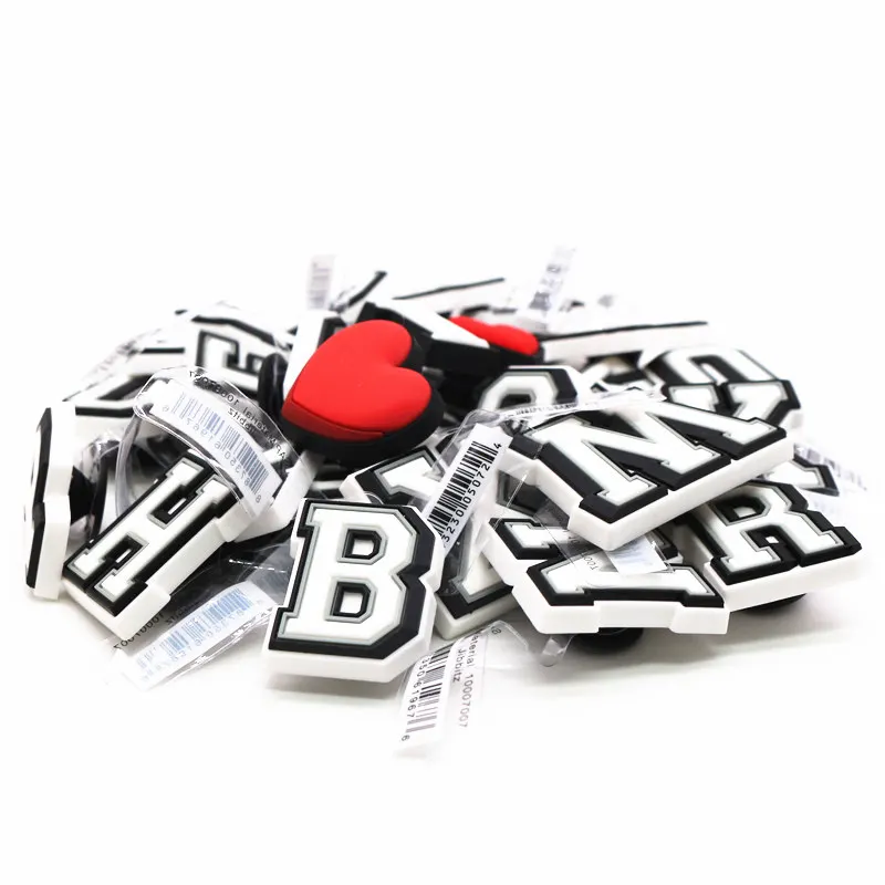 1pcs Original Alphabet PVC Shoe Charms Clog Decorations 26 Letters DIY Sandal Buckles Accessories Fit Bands Party X-mas Gifts