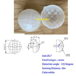 Fresnel lentes de indução infravermelha do corpo humano pir, lentes óticas de alta definição com 1 peça