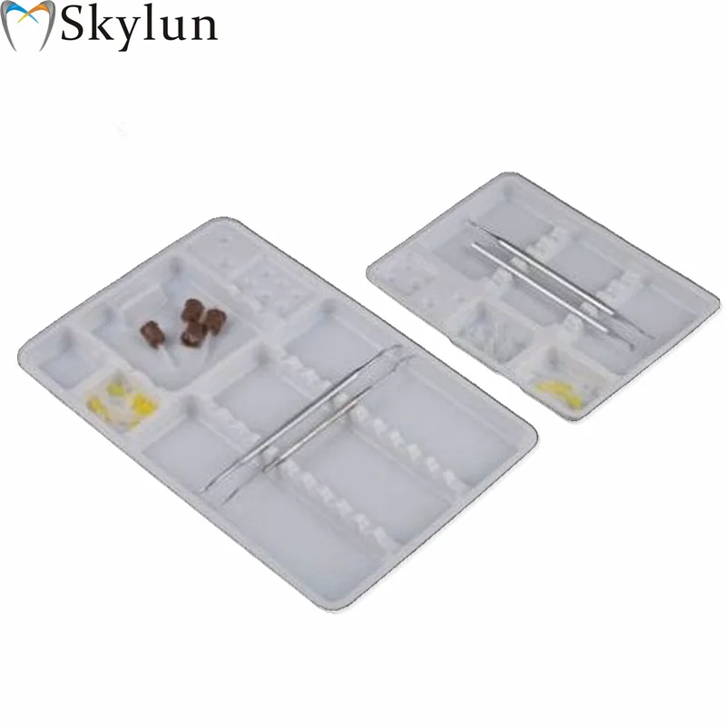 

500pcs dental tray disposable consumable plastic pallets tray segregated placed dental instruments appliances Autoclavable SL408