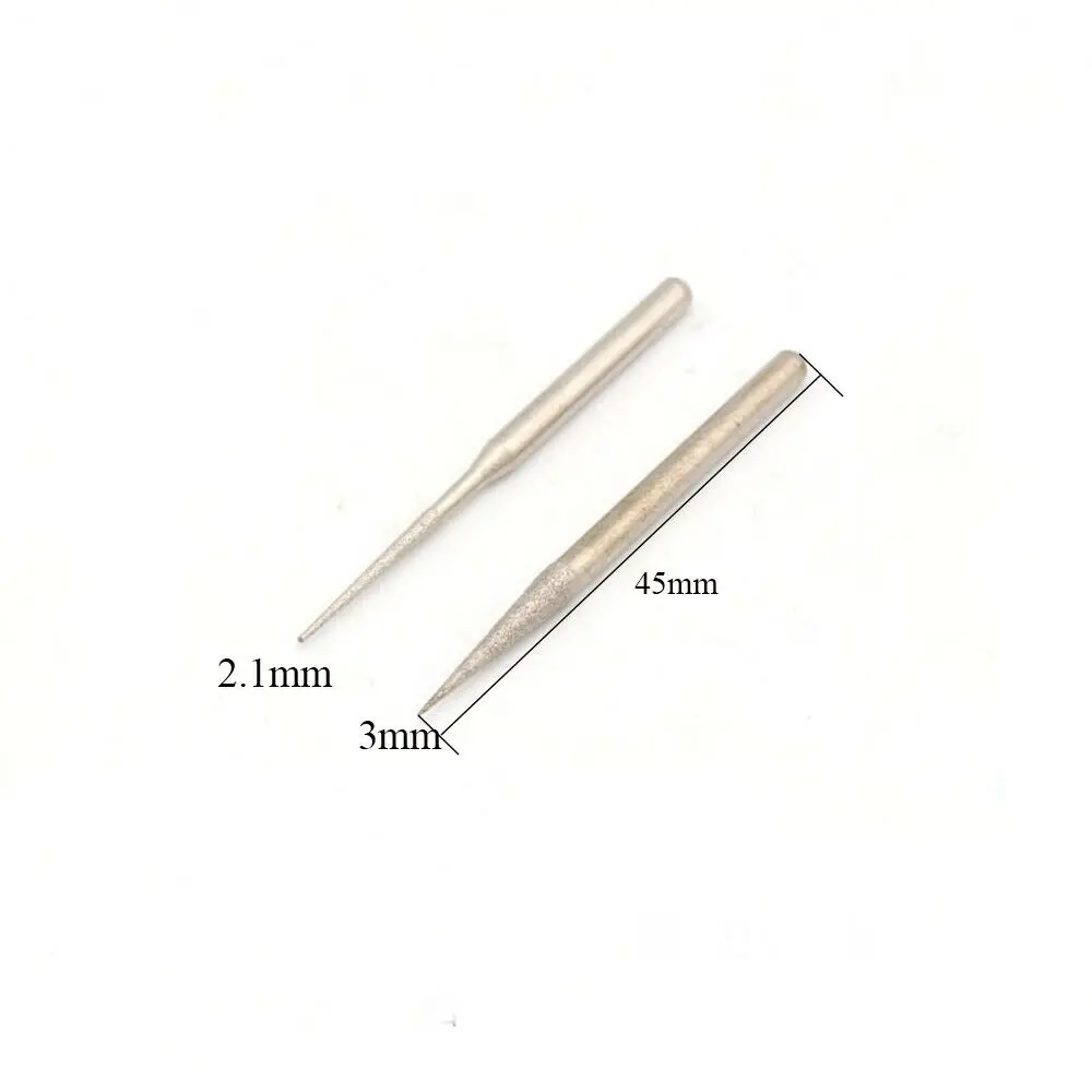 2.1/3mm lutowanie diamentowe Burr Bit punkt szlifowania do narzędzia do grawerowania szkła Dremel