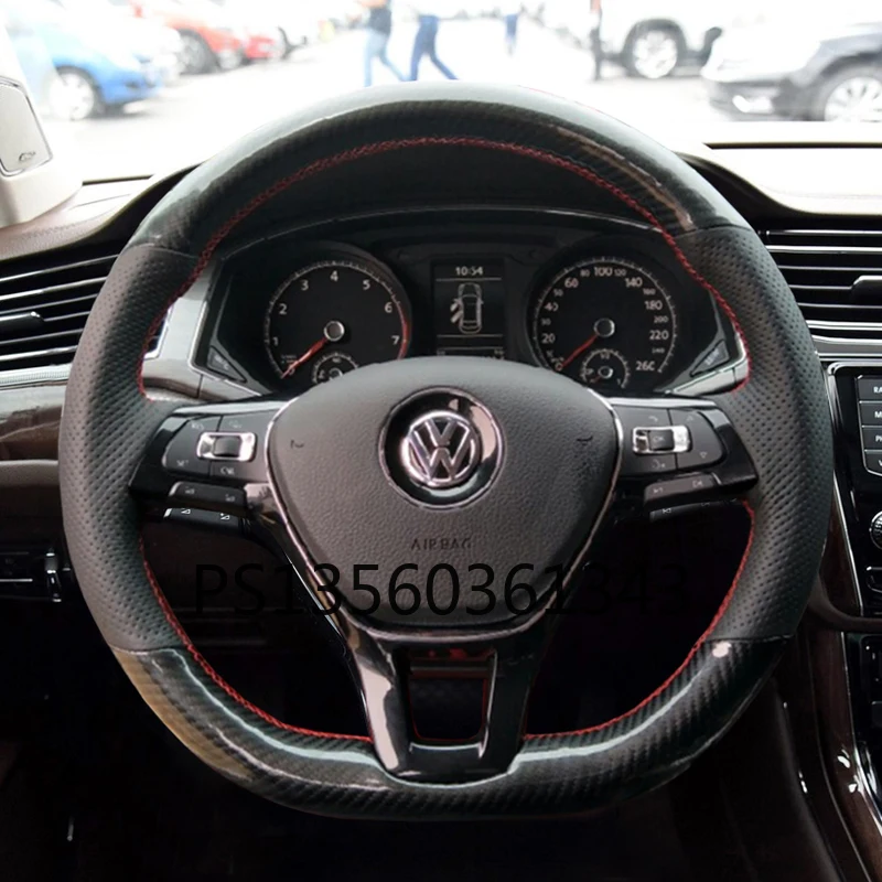 Suitable for Volkswagen VW Magotan T-CrossTayron Lamando Tiguan Bora T-ROC Jetta Passat Hand-sewn leather steering wheel cover