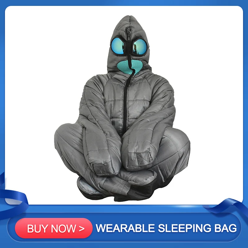 Alien Sleeping Bag Polyester Fiber Wearable Lazy Bag Comfortable Durable Sleeping Bag Funny Full Body Rest Bags Warm Hiking TOOL