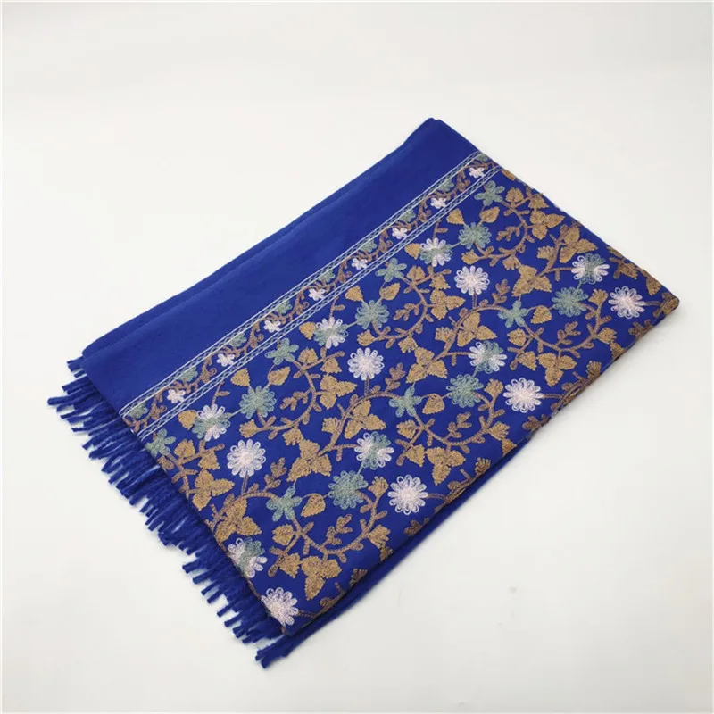 Lenço de caxemira bordado nacional feminino, xales de pashmina quente, cobertor grosso, marca de luxo feminina, inverno, 2022
