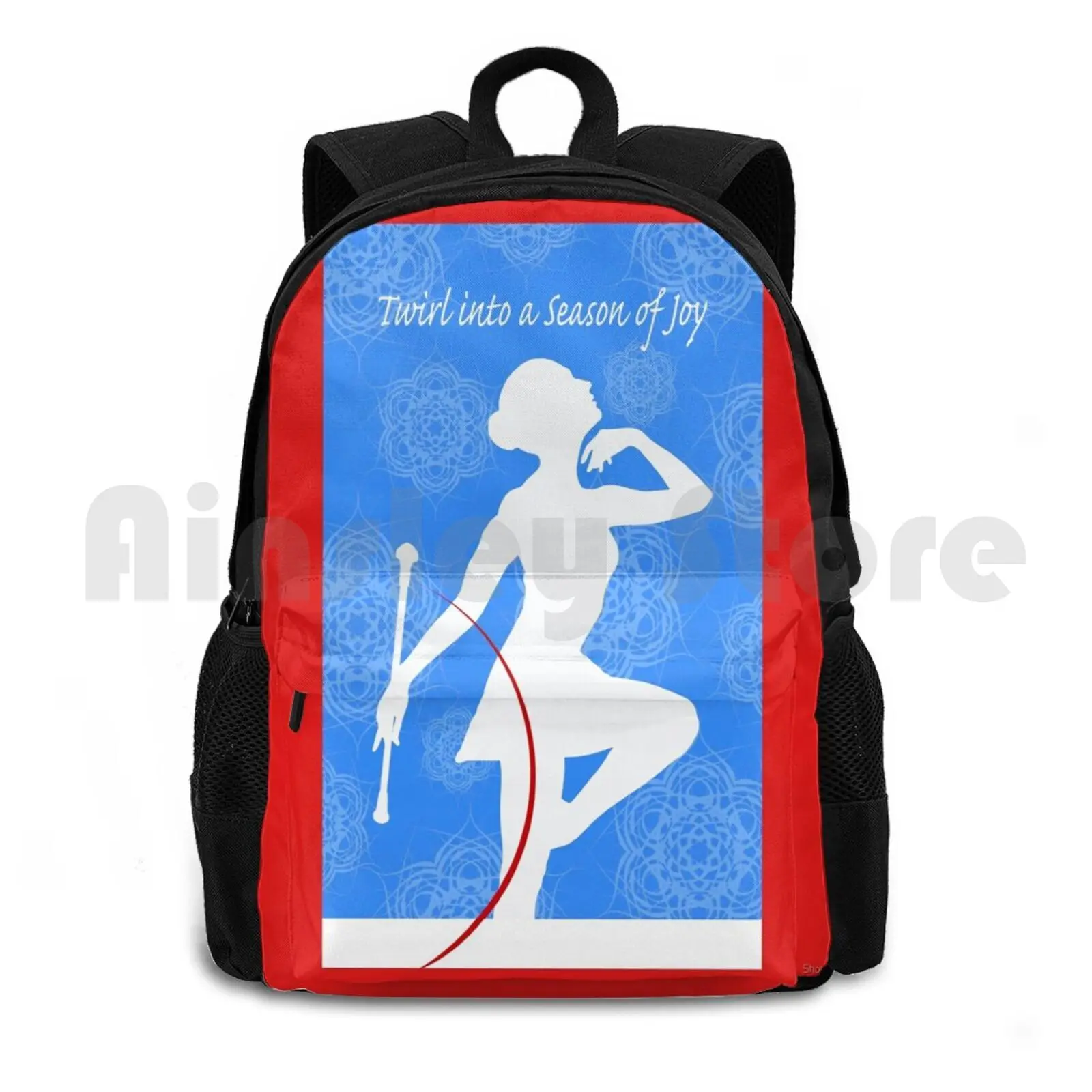 Twirl Into A Season Of Joy , Baton Twirler For Christmas Outdoor Hiking Backpack Riding Climbing Sports Bag Christmas Happy