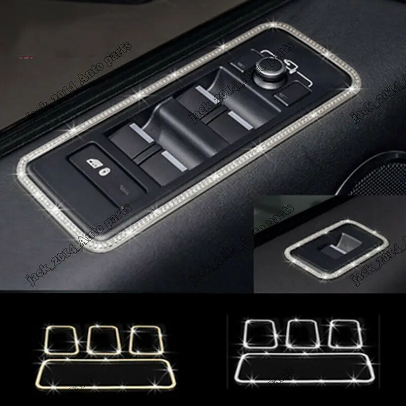 Diamond Window Lift Switch Frame Cover Trim 4pcs for Range Rover Sport 2014 2015 2016 2017