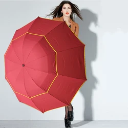 130 cm Large Size Double Layer Umbrella Women Rain Windproof Folding Umbrellas Outdoor Golf Parasol For Men Business