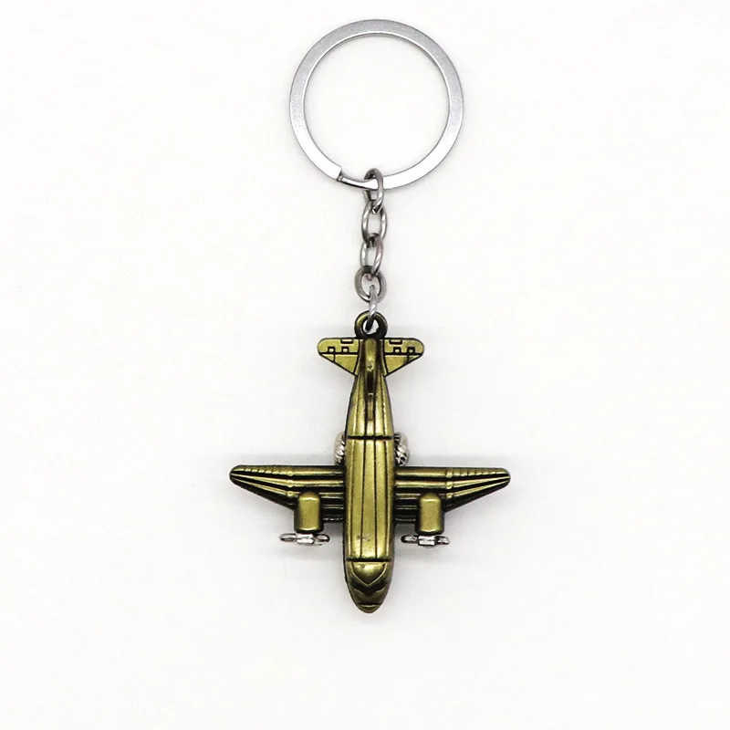 Multiple Retro Metal Airplanes Fighter Warplane Helicopter Airplane Keyring 3D Bomber Interceptor Aircraft Keychain Men