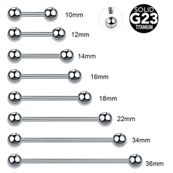1PC 14G 16G Titanium Industrial Helix Piercing Tongue Ring 3/4/5/6mm Ball External Thread Nipple Piercing Earrings Rod in Tongue