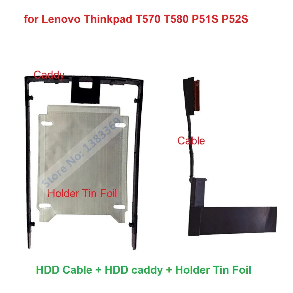 

2.5" SATA HDD SSD Hard Drive Flex Cable Connector Connecter Caddy Bracket Frame Tray for Lenovo ThinkPad T570 T580 P51S P52S