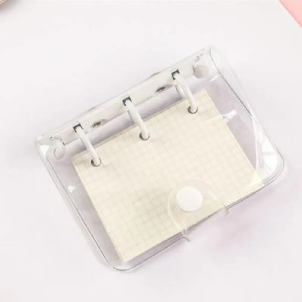 Mini 3 Ring Binder Diary Hand Book Stationery Notebook And Journal Scrapbooking Transparent PVC Hand Book Office Supplies