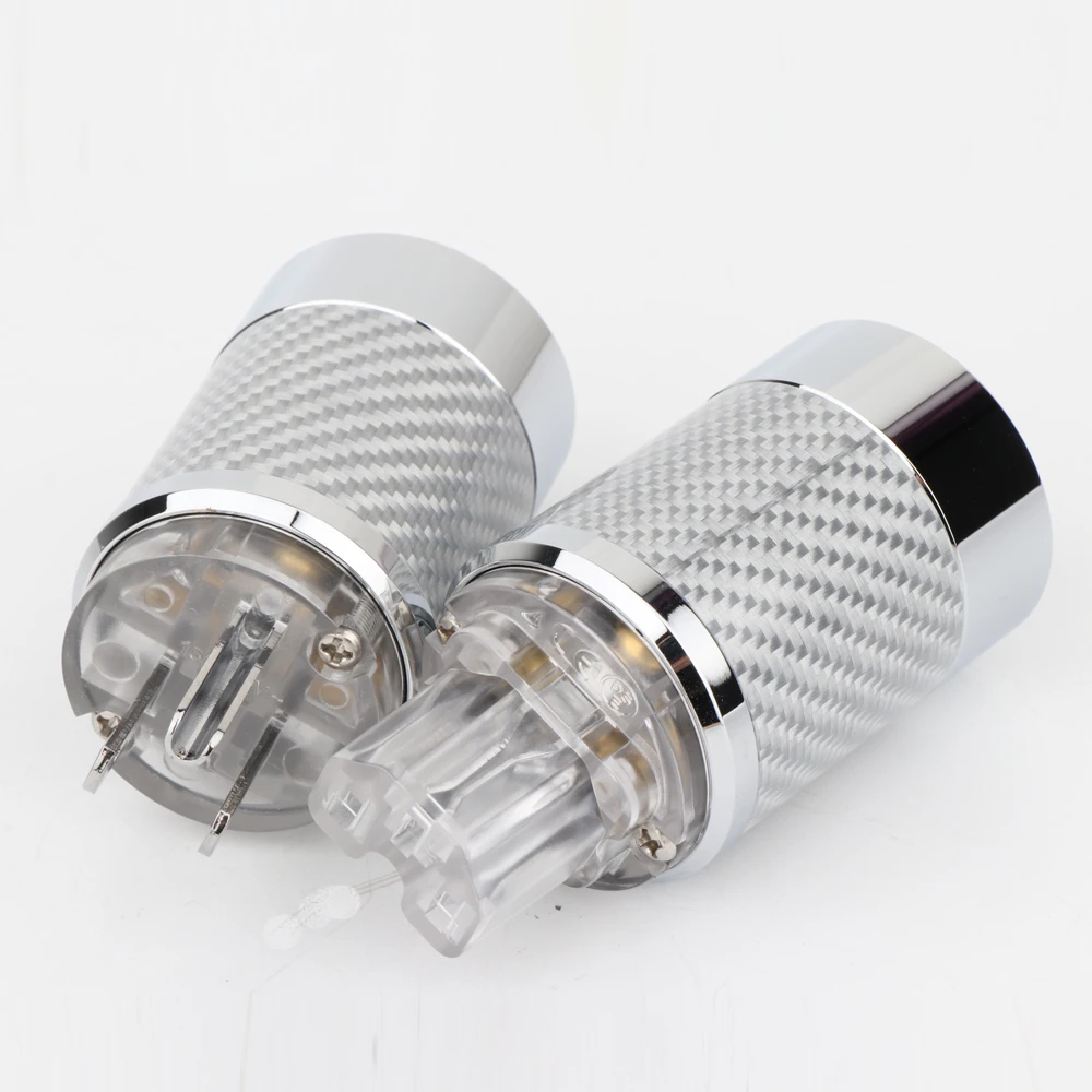 WCF4-TGR Hifi Carbon Fiber Rhodium Plated With gasket US standard AC Power IEC Female Plug DIY Mains Power Connector