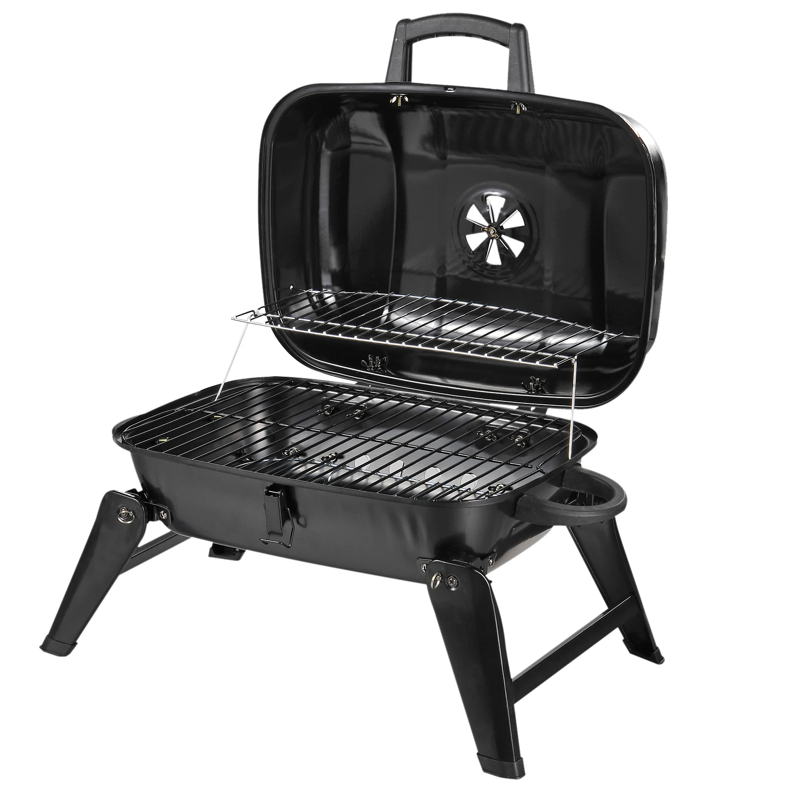 Outsunny outdoor portable Carbon BBQ BBQ BBQ folding BBQ BBQ BBQ Barbecue easy to carry outdoor camping 59x43x39cm