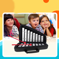 M MBAT 16 Note Glockenspiel Keyboard Percussion Instrument Xylophone Aluminum Plate Piano Carillon kids Educational musical Toys