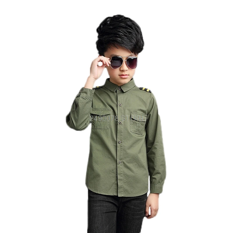 Teenage Boys Shirts School Shirt for Boys Turn Down Collar Shirt For Boys Kids White Dress Shirt Teen Clothes 6 8 10 12 14 Year