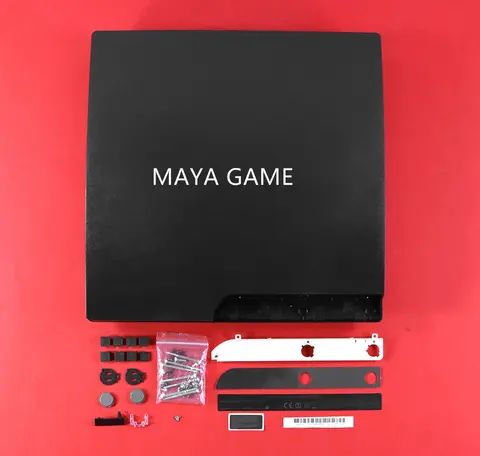 1set For playstation 3 PS3 Slim 2000 2500 black Full Housing Shell Case for PS3 Slim with full screws OCGAME