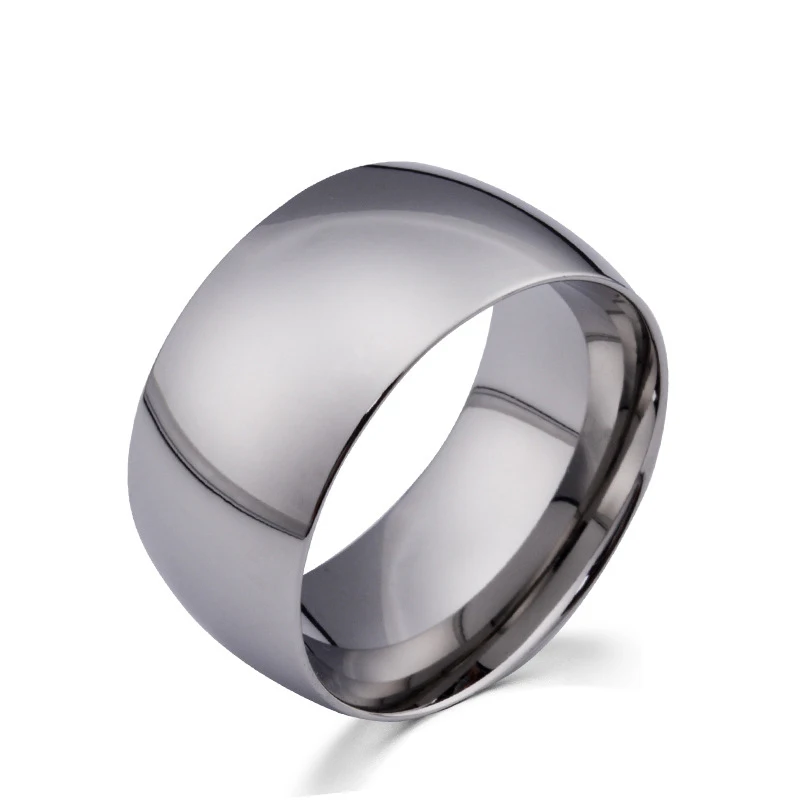 New Width 11.5mm Titanium Steel Ring Smooth Couple Ring for Men Wedding Jewelry Engagement Gift