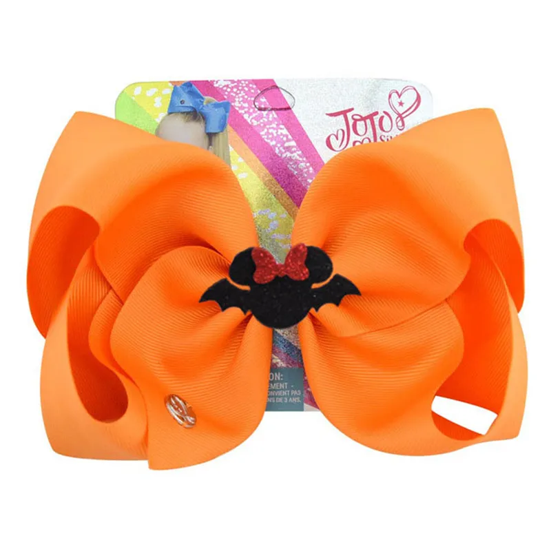 NEW 8inch  Bowknot Large Hair Bow Kids Handmade Halloween Party Hair Clip grosgrain Ribbon Knot Jumbo Hair Accessories for Girl