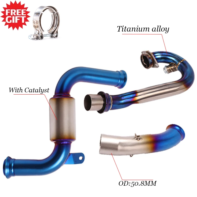 Slip On For KTM DUKE 390 duke RC 390 2017 2018 2019 2020 Motocross Full Motorcycle Exhaust Muffler System Front Mid Link Pipe