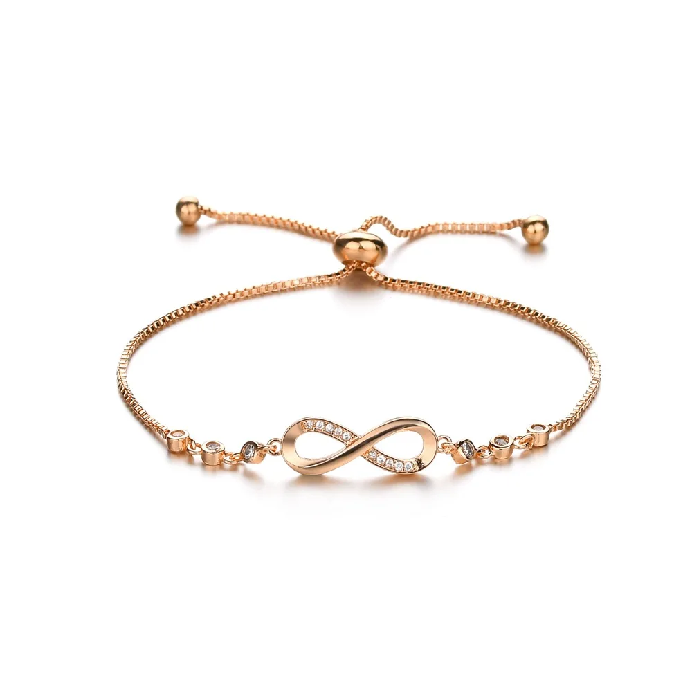 Silver Color Infinity Adjustable Bracelet For Women Hot Fashion 8 Word Bracelet Female Wedding Jewelry Gift