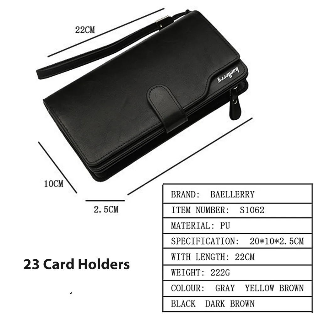 2024 Men Wallets 21 Card Holders Name Engraving Male Purse Quality Zipper Large Capacity PU Leather Wallet For Men Carteria