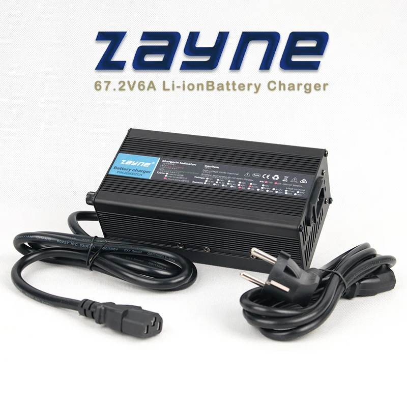 

ZAYNE 60V 6A Lithium battery fast charge smart charger For 16S 67.2V Li-ion battery Pack charging