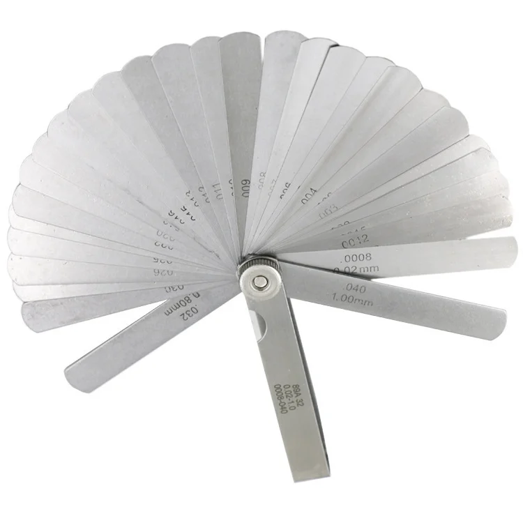 Imagem -03 - Lâminas de Calibre de Alimentação Enchimento Métrico da Diferença 0.021 mm 0.00080.040 Polegadas Calibre Ferramenta de Medição para o Ajuste da Válvula do Motor 32 26 25 20