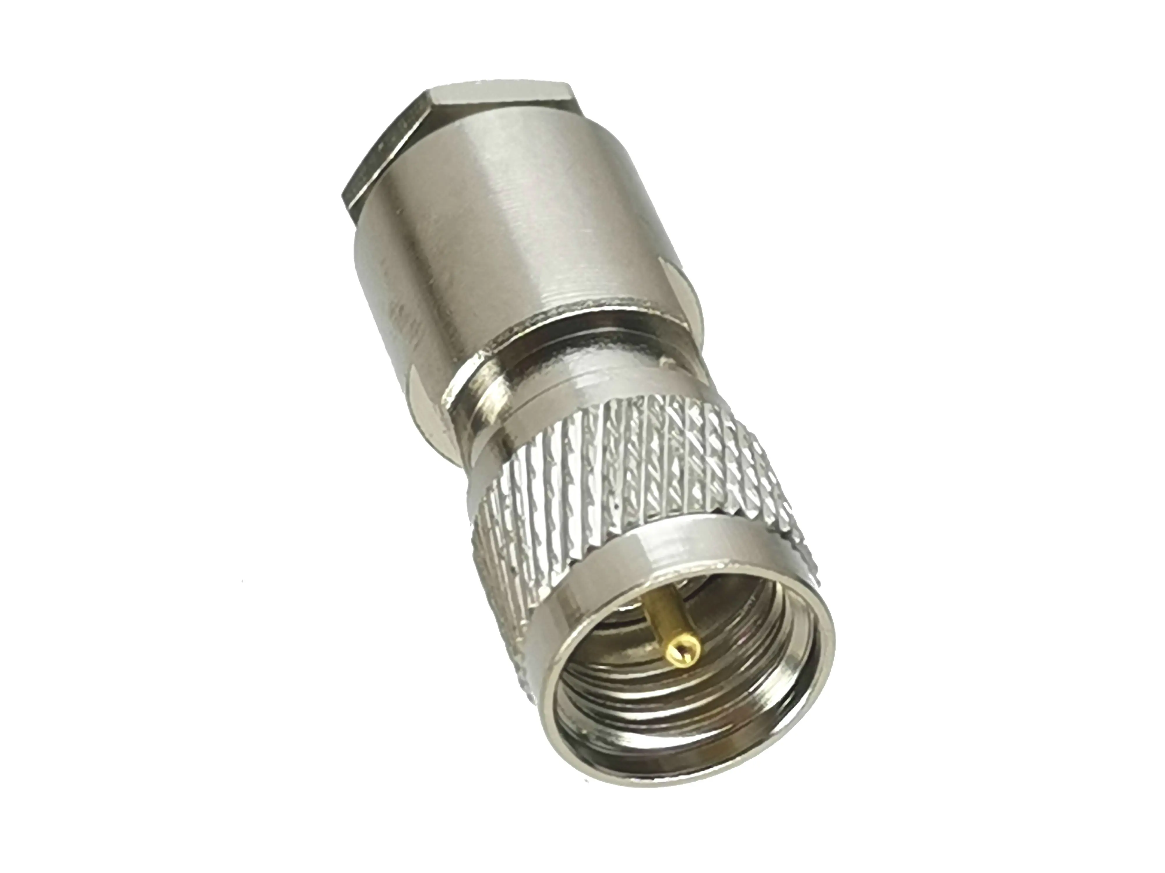 1pcs Connector Mini UHF PL259 Male Plug Clamp RG58 RG142 LMR195 RG400 RF Coaxial Adapter Wire Terminal Brass