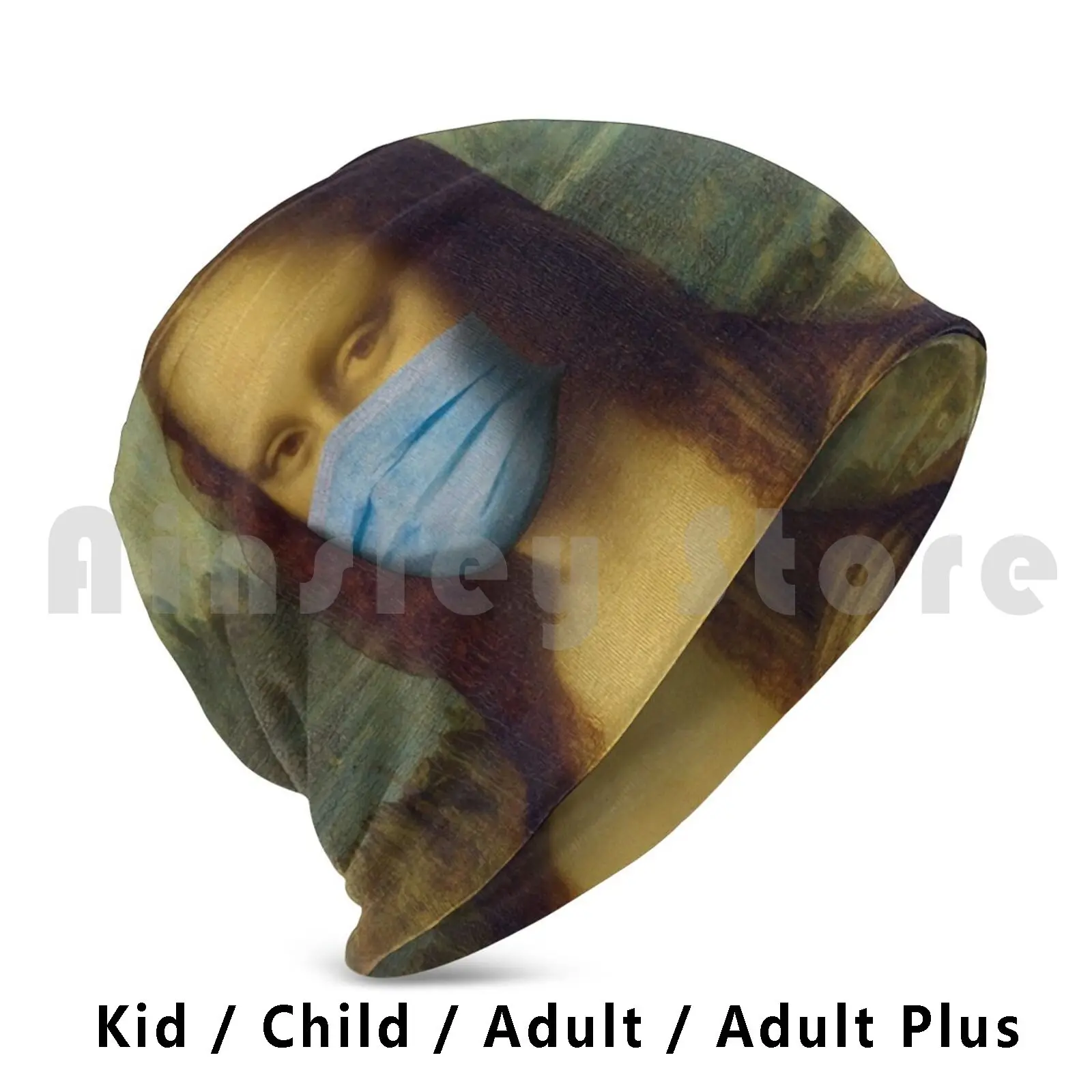 2021 Mona Lisa Beanie Hedging Cap DIY Print Cushion Toilet Paper Quarantine Social Distancing Home Stay At Home Mona