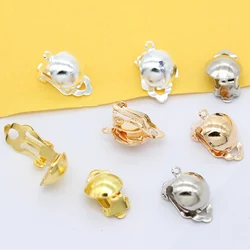 20p 10x20mm Silver gold plated Dome Base Blank Ear clips Converters Non-Pierced Clip On Earrings Findings jewelry design Buckle