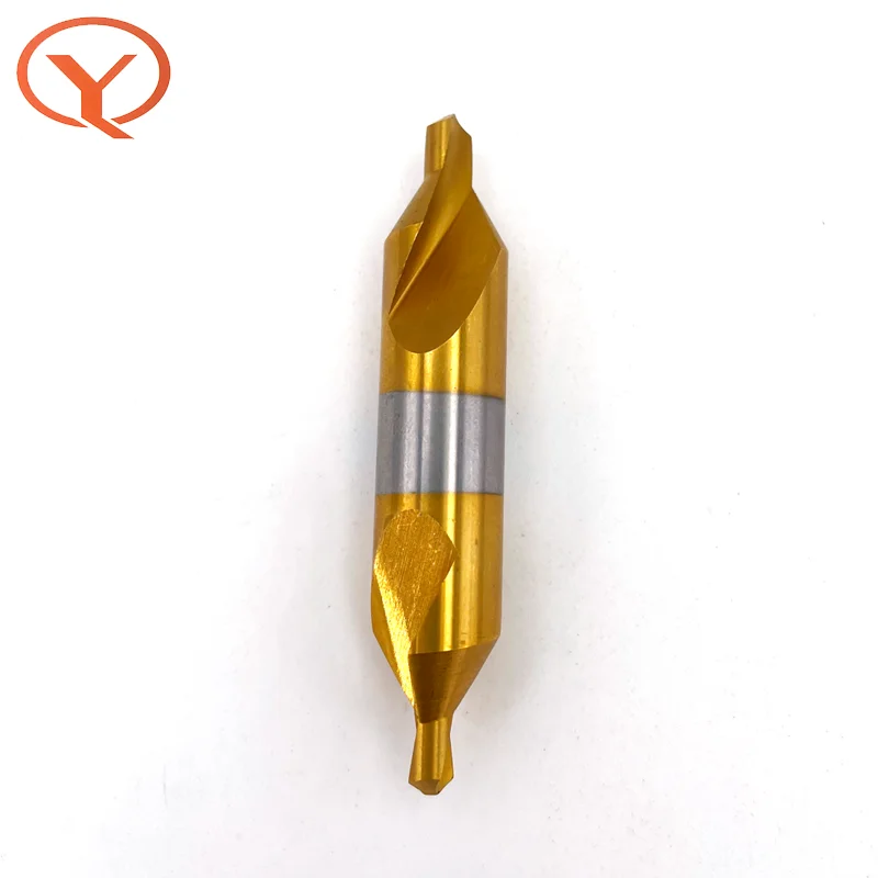QIYE Coated Center Drill Bit 1.0-5.0mm TiN HSS Metalworking Hole Drill 60 Degrees Combined Drill Bit Solid Carbide spot drills
