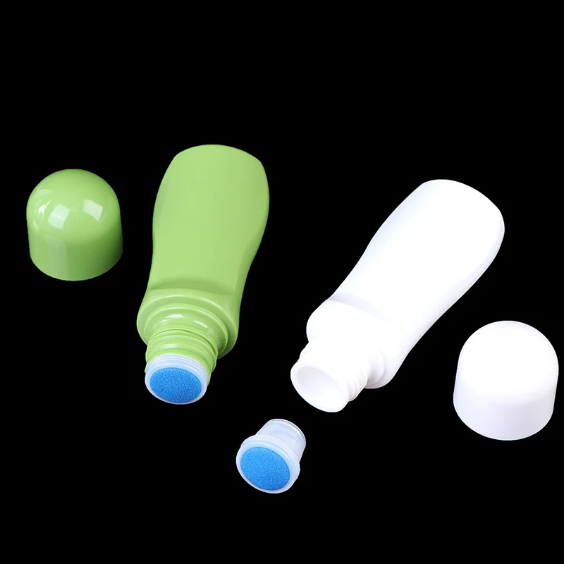White 20/50/60/100ML Soreness Liquid Bottle With Sponge Applicator, Medicine Liquid Bottle With Blue Sponge Head High Quality