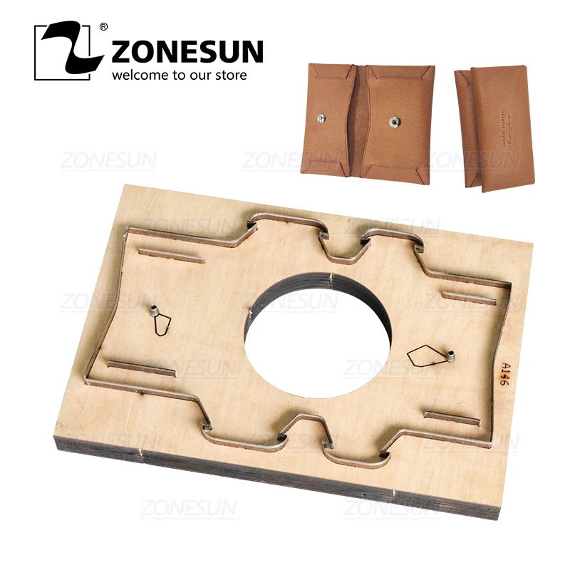 ZONESUN D7 Customized Leather Cutting Die Handicraft Tool Coin Purse Punching Coin Pouch Cutter Mold DIY Paper Laser Die Cuts