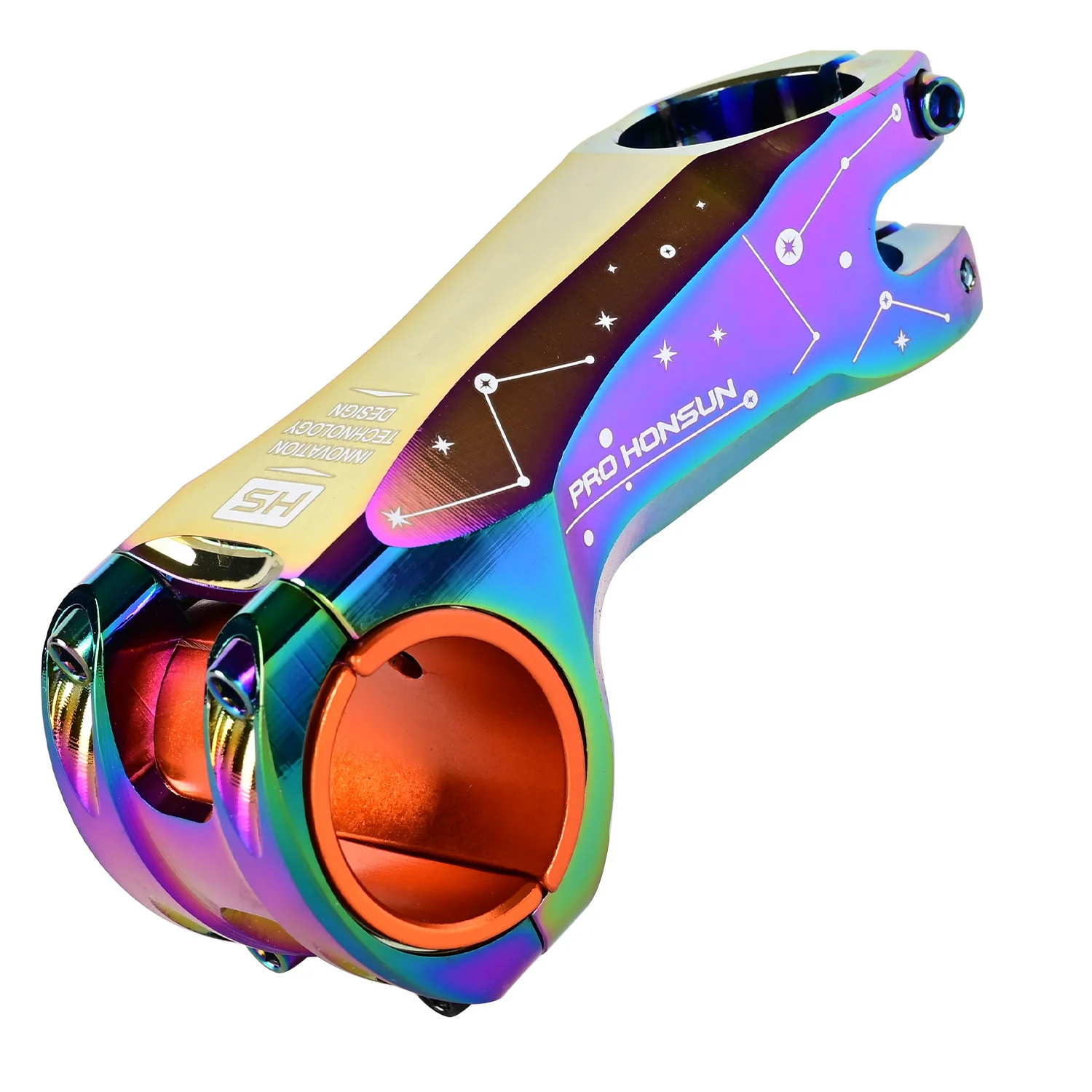 Colorful Bicycle Stem Mountain Road Bike Stem Ultralight Stem 31.8mm Handlebar Stem 17 Degree 90mm Rainbow Stem Cycling Parts