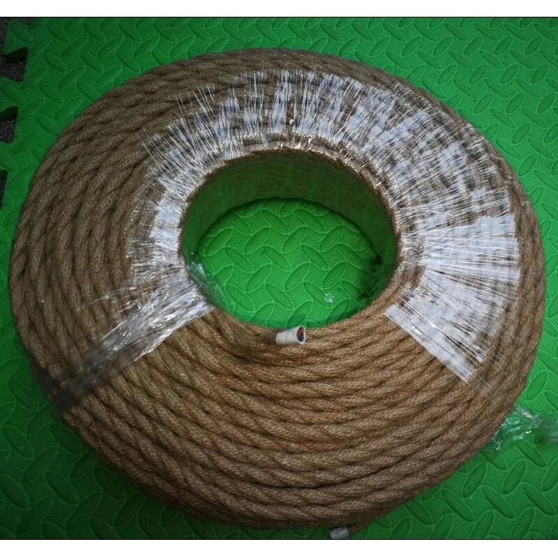 

100m 2 core Retro Braided Electrical Wire Fabric cable DIY pendant lamp wire vintage hemp rope twisted wire cable