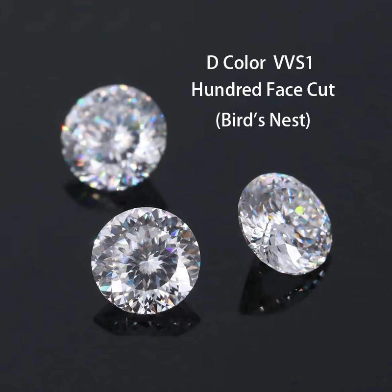 

Real 0.5-3ct D Color VVS1 Bird's Nest Cut Moissanite Loose Stone Gra Russian Cut Lab-Created Moissanite Bead Pass Diamond Tester