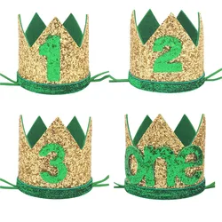 1Pcs Jungle Safari Happy Birthday Party Kinder Baby EIN 1 2 3 Jahr Alt Crown Stirnband Hut Geburtstag Baby dusche 1st Geburtstag Party