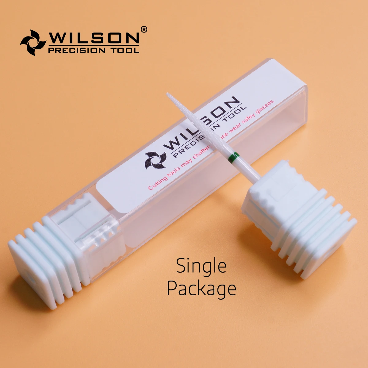 WilsonDental Burs Silm Cone - 2.3mm - Cross Cut - White Solid Zirconia Ceramic Dental Lab Burs