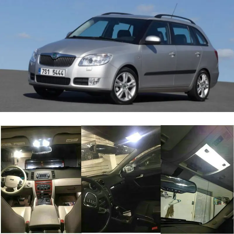 

LED interior lighting complete set For Skoda Fabia 5J sw Fabia 6Y Fabia 6Y sw Fabia NJ Rapid NH Roomster 5J Yeti 5L