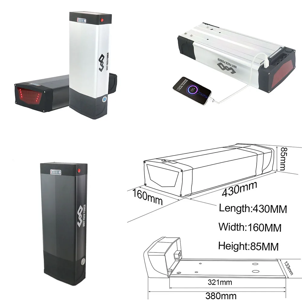 48V 30AH 21700 Heckträger-Akku 52V 30AH E-Bike-Akku 48V 20Ah Elektrofahrrad-Akkupack für 2000W 1500W 1000W 750W 500W 350W – Detail 5