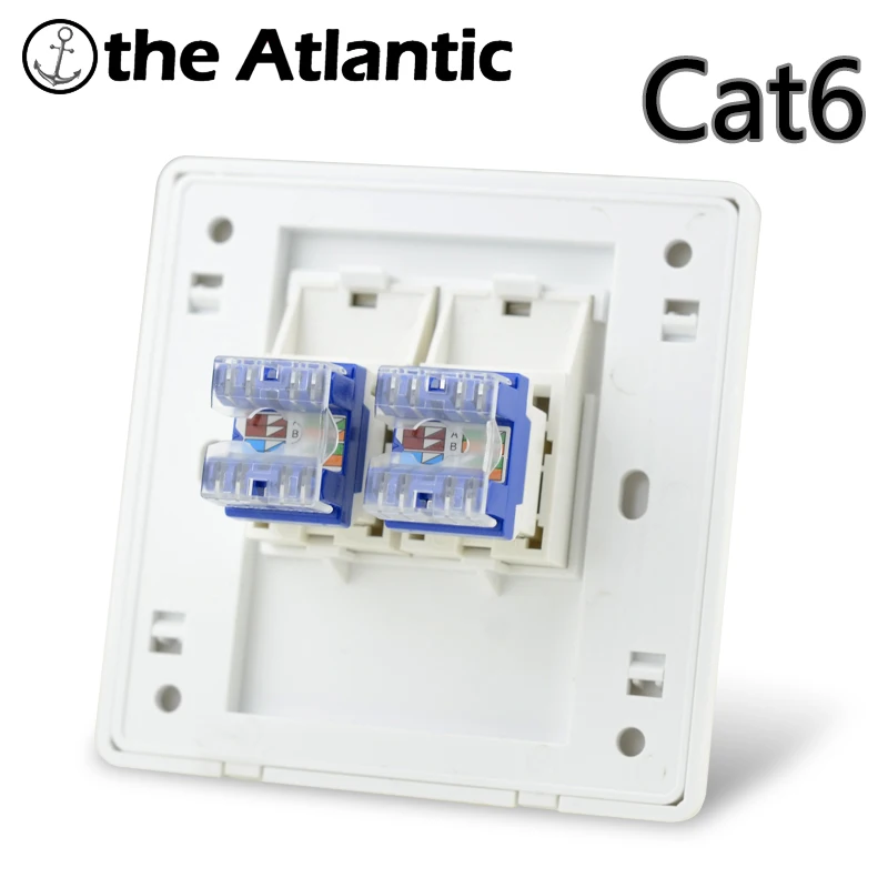 Cat6 Rj45 Wall Socket Internet CAT6 Outlet Data 1 2 3 4 Port Computer Socket RJ45 Internet Computer Jack White Plastic Panel