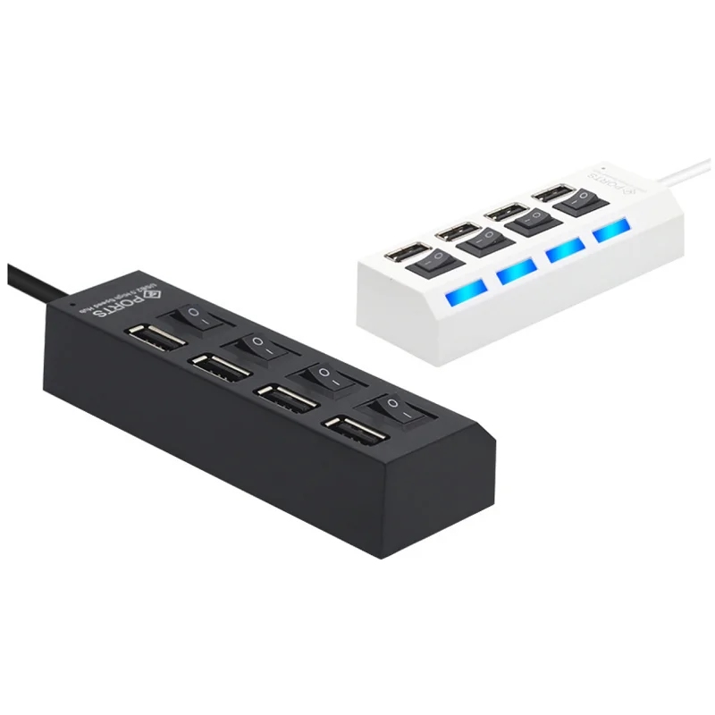USB Hub 2.0 Multi USB Port High Speed Hab With On/Off Independent Switch USB Splitter 4 / 7 Port Expander Multiple Power Adapt