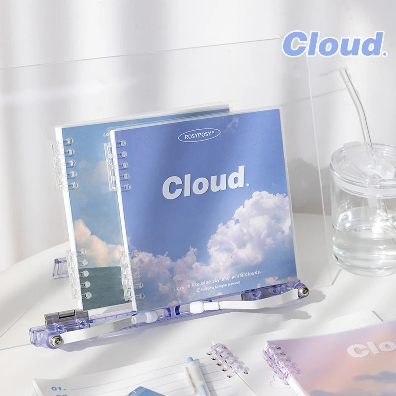 Fresh Cloud Leaf Note Book Square Multi Partition Month Daily Planner 30 Sheets Blue Sky Notebook Memo Schedule Diary A6880