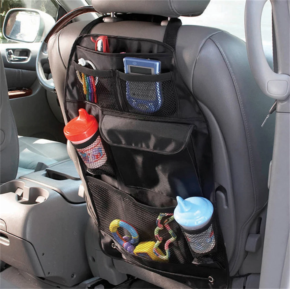 Car Kick Seat Back Storage Bag Cover Trunk Organizer Bag High Capacity Multi-use Oxford Automobile Box Phone Book Drink Holder