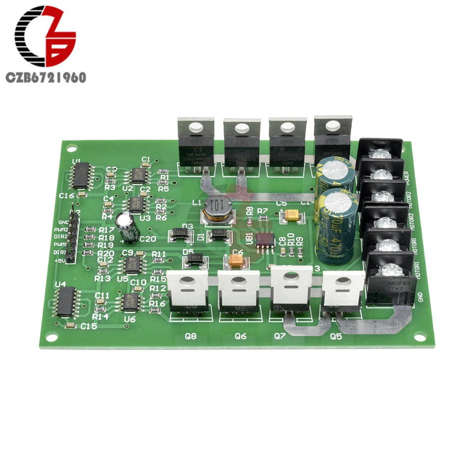 Jadeshay Dual-Motortreibermodul 30A – H-Brücke IRF3205 MOSFET, 3-36V, 10A Dauerstrom, Für Roboter & Modelbau Dualer Motortreiber Jadeshay Dual-Motortreibermodul 30A – H-Brücke IRF3205 MOSFET, 3-36V, 10A Dauerstrom, Für Roboter & Modelbau Dualer Motortreiber