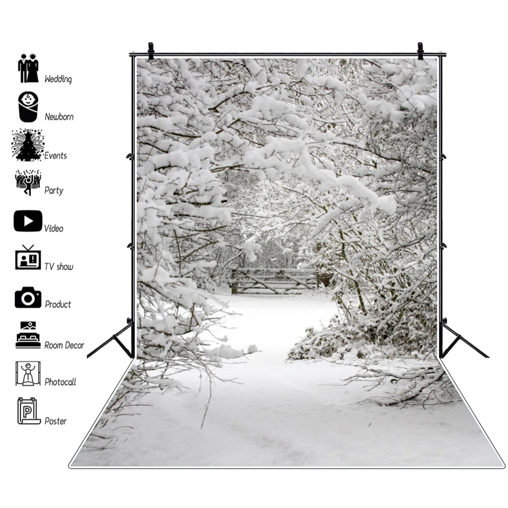 

Christmas Winter Backdrop Branches Snowflake Snow Baby Portrait Photography Background Photozone Vinyl Photophones For Photos