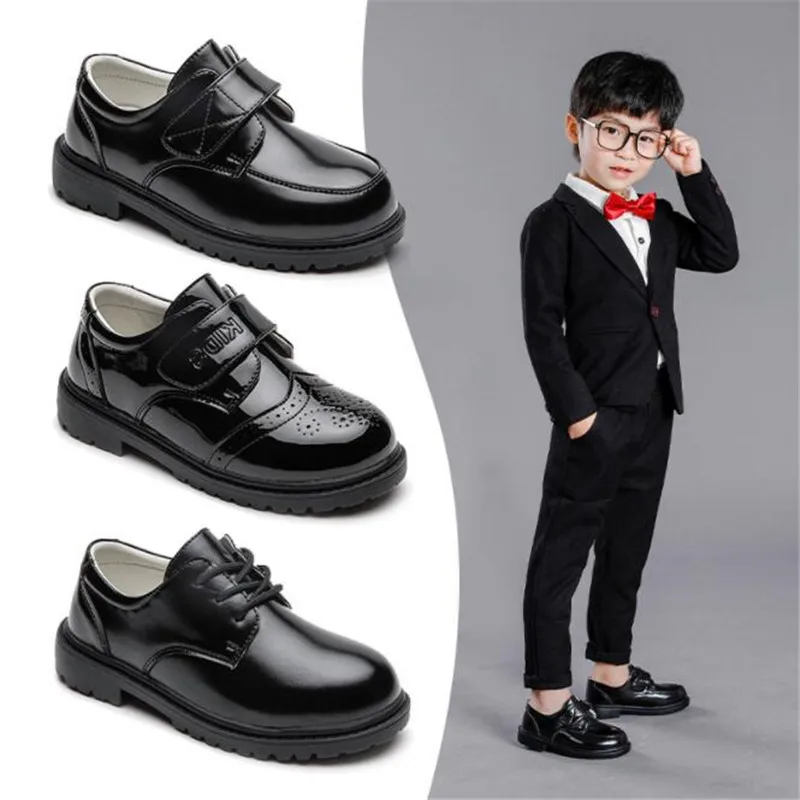 

Boys' leather shoes 2021 new boys' fashion British style small leather shoes student leather soft soled performance shoes