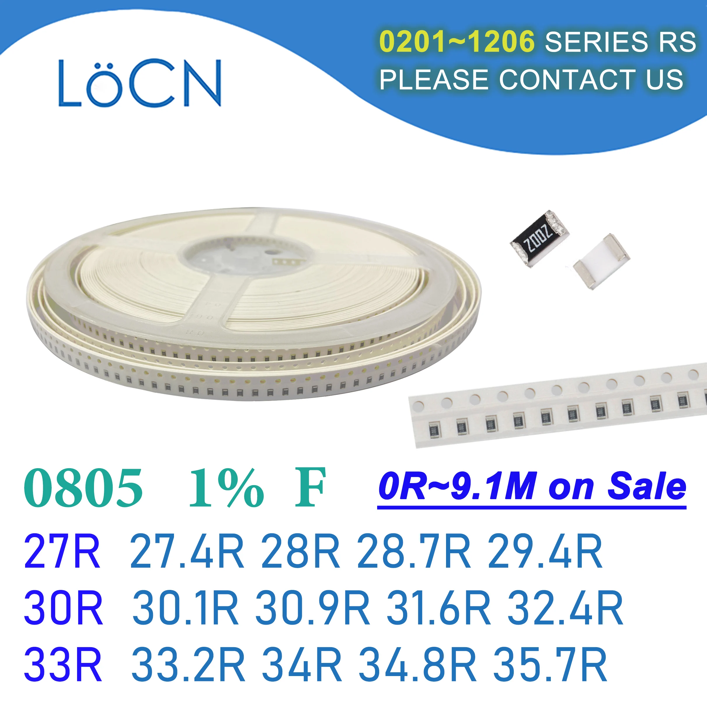 

0805 1% 5000 шт SMD резистор F 27R 27.4R 28R 28.7R 29.4R 30R 30.1R 30.9R 31,6r 32,4r 33R 33.2R 34R 34.8R 35.7R 2012 Ом