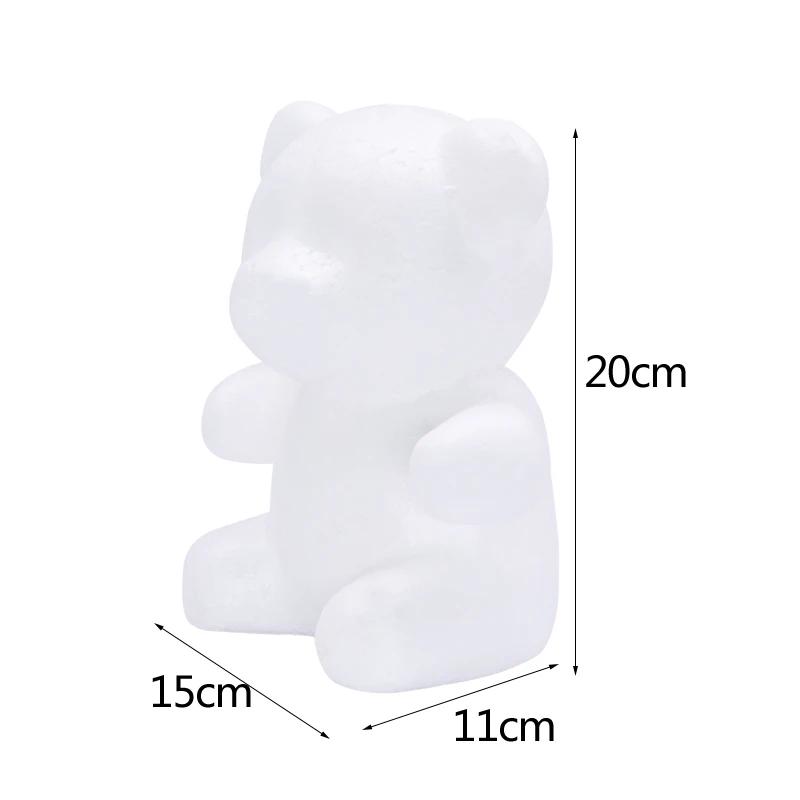 Christmas Ornament Polystyrene Styrofoam Modeling Bear White Foam Bear Heart Ball DIY Craft Wedding Gifts Artificial Flower Head